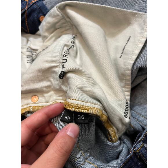Purple Brand P001 Skinny Exposed Hem Dark Wash‎ Jeans Mens Size 36 Streetwear - Picture 8 of 13